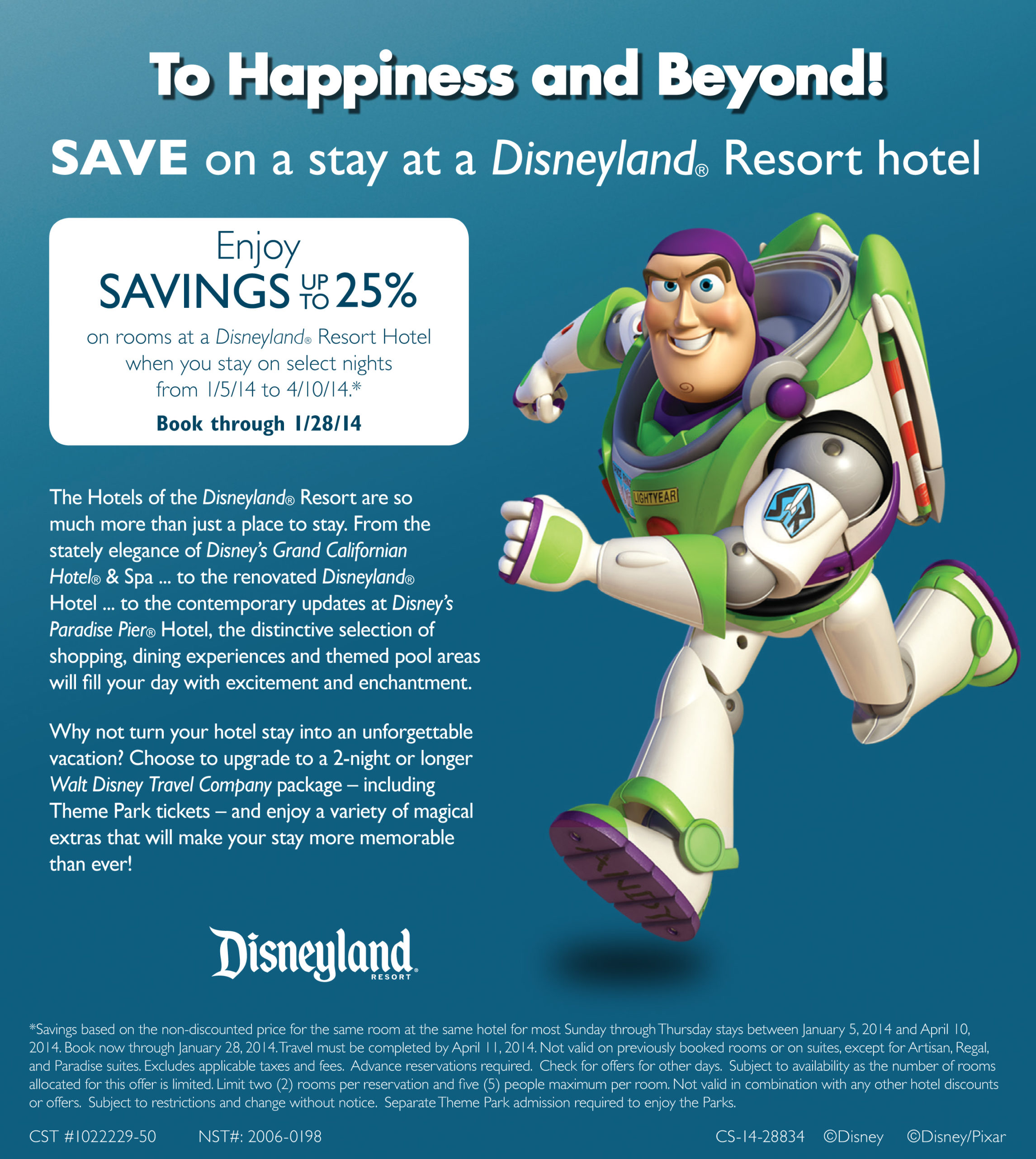 Disneyland offer Jan 2014