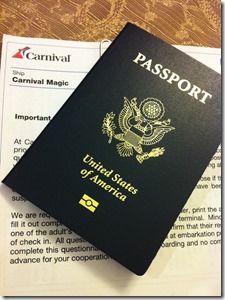 Passport for Carnival Cruise