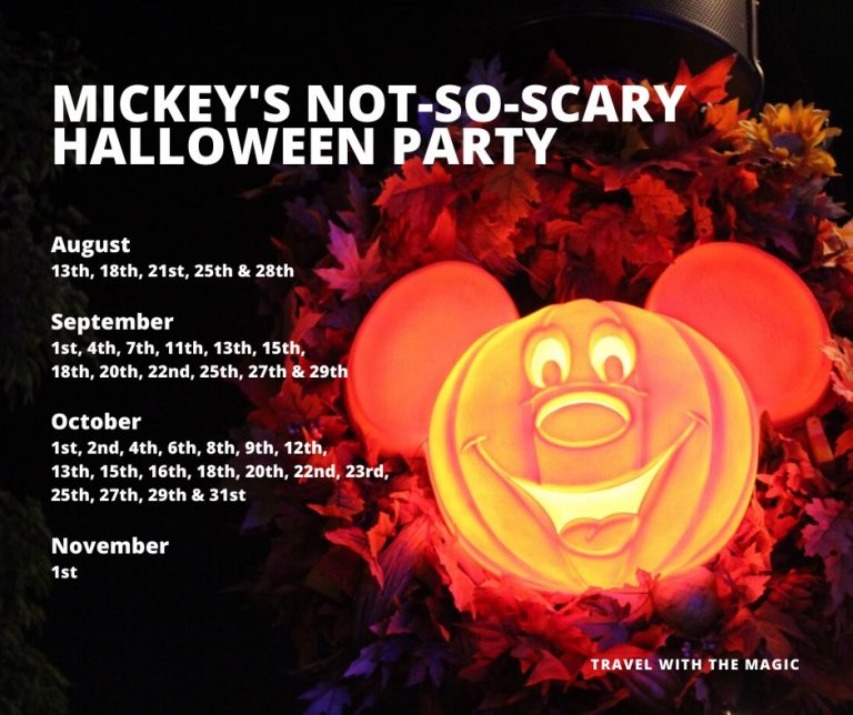 2020 Mickey's Not So Scary Halloween party dates Travel With The