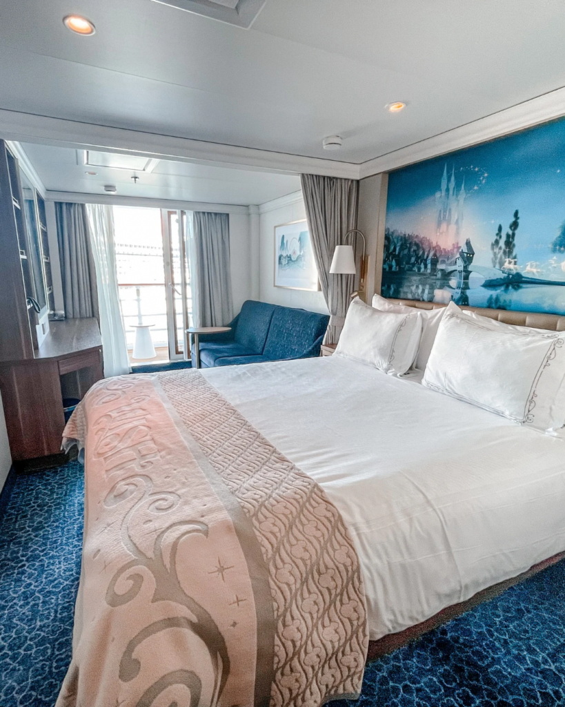 Regular verandah stateroom aboard the Disney Wish
